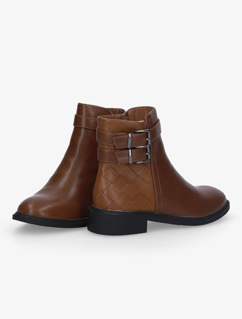 Boots effet osier tressé - Camel - 1