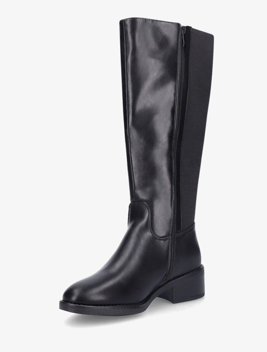 Bottes en simili à empiècement métallique - Noir - 3