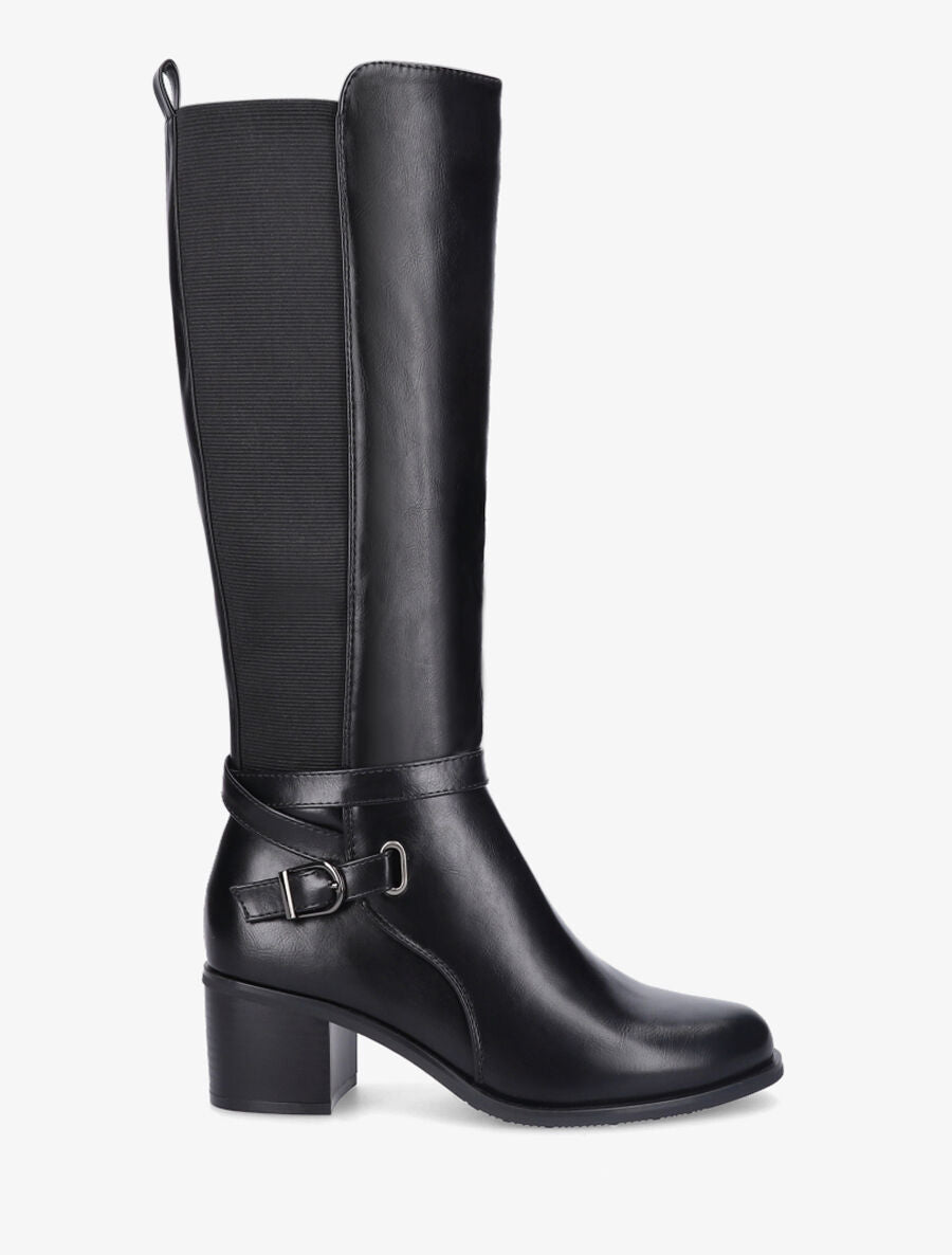 Bottes simili à côté élastiqué - Noir - 5