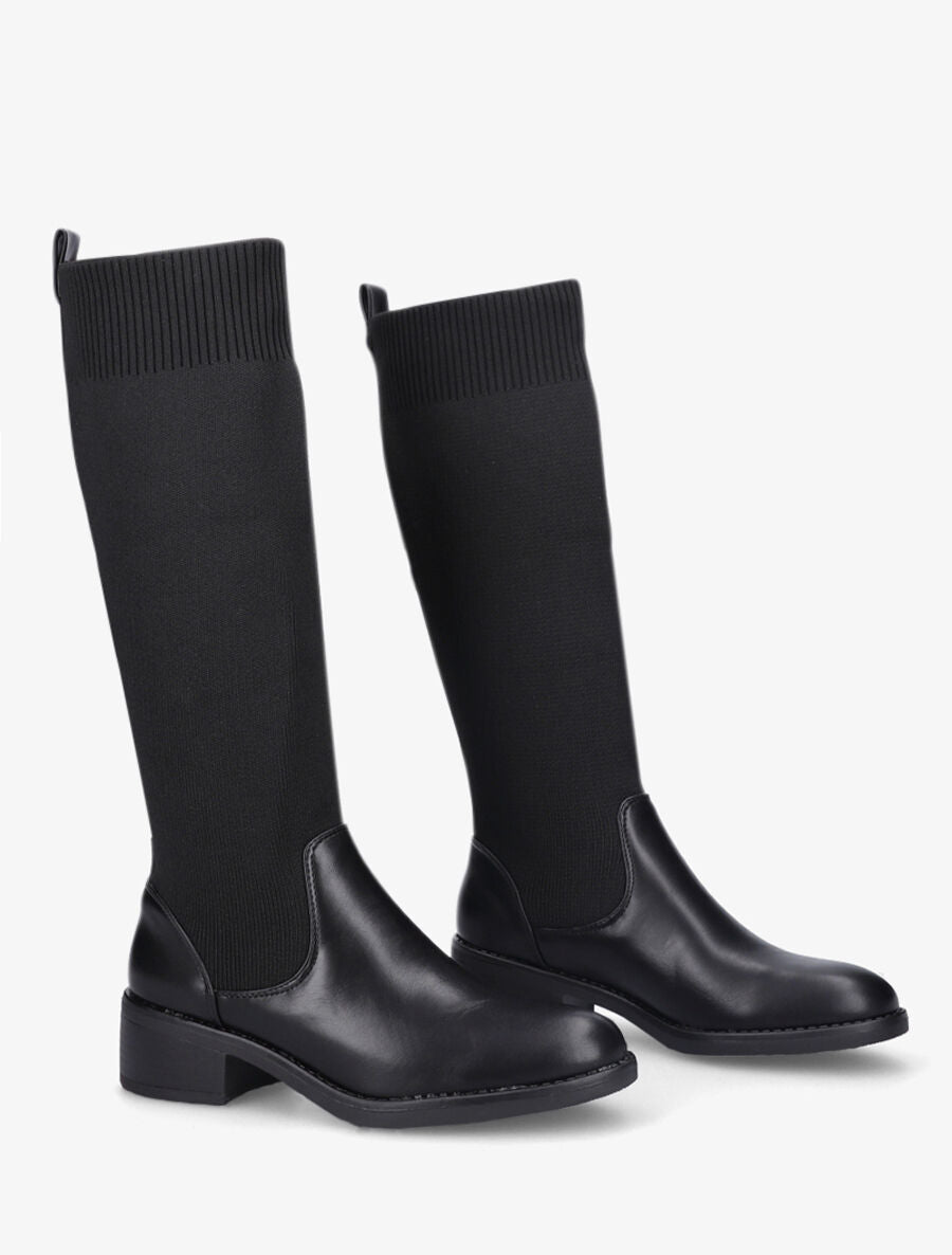 Bottes style chaussettes - Noir - 4
