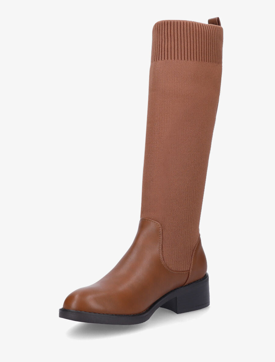 Bottes style chaussettes - Camel - 3