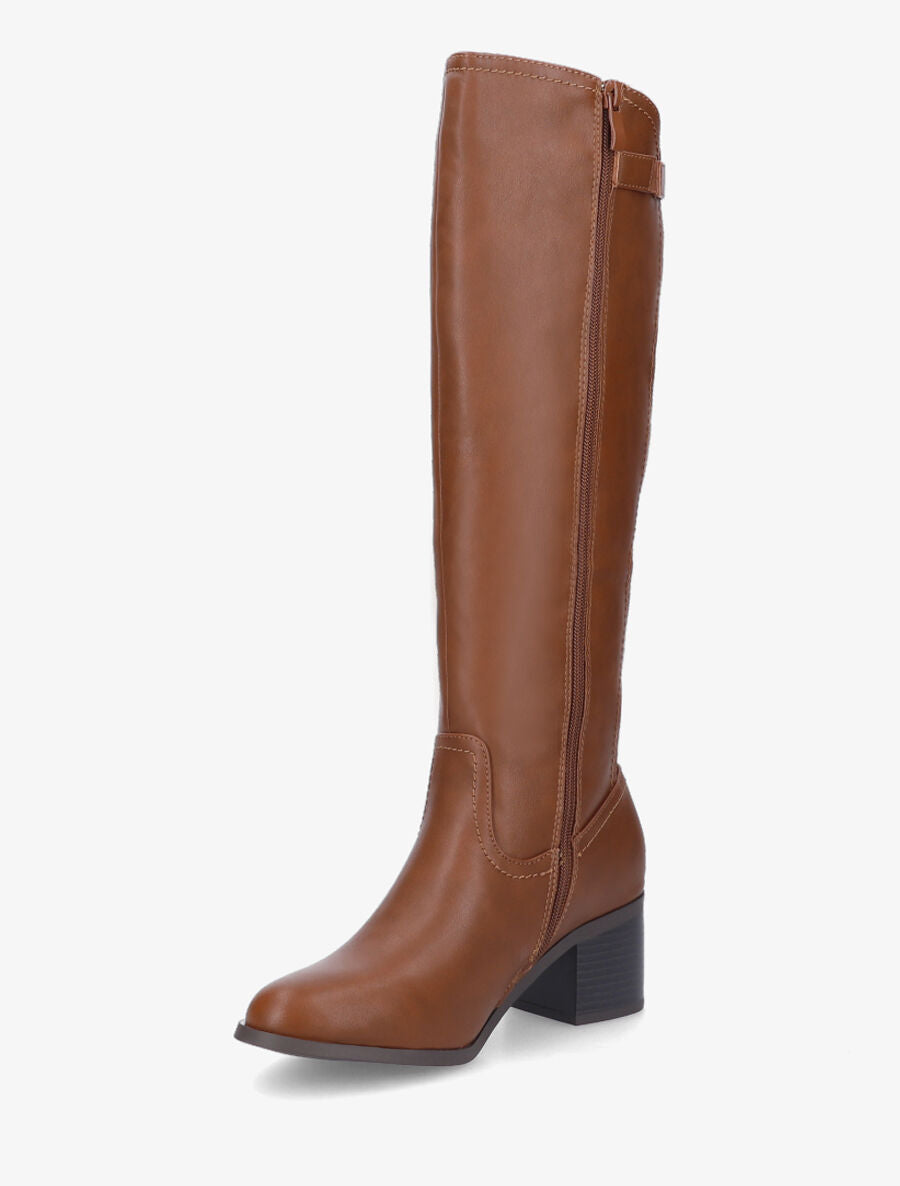 Bottes à contrefort stretch - Camel - 3