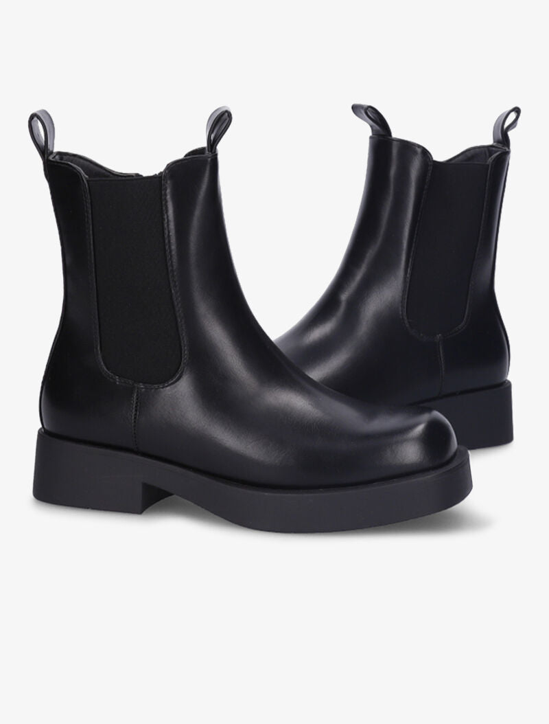 Boots montantes à côté élastiqué - Noir - 5