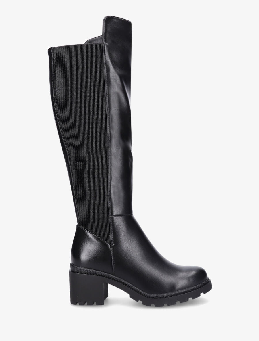 Bottes élastiquées à talon - Noir - 5