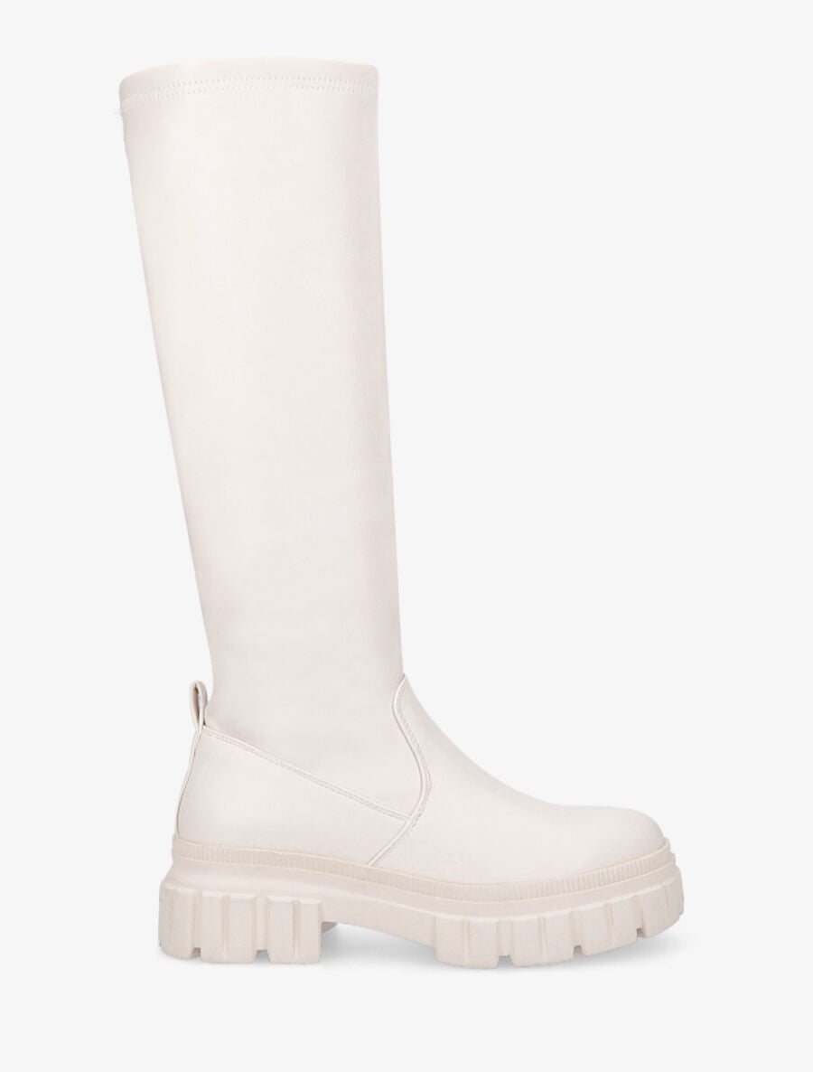 Bottes à plateforme et semelle crantées - Beige - 1