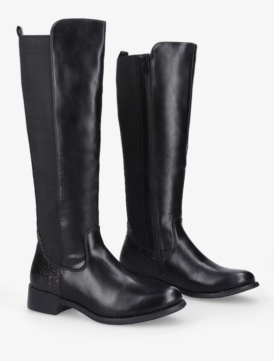 Bottes élastiquées pailletées - Noir - 4