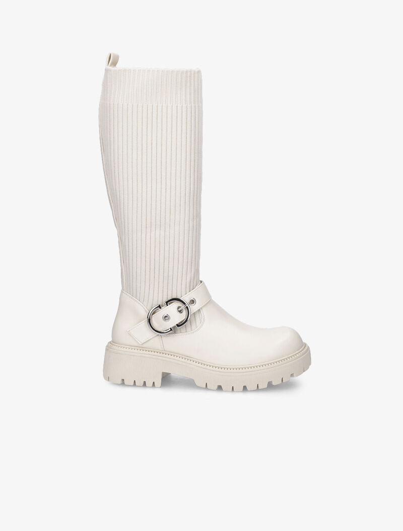 Bottes chaussettes à sangle - Beige clair - 2