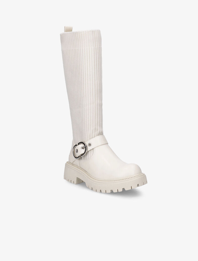 Bottes chaussettes à sangle - Beige clair - 3