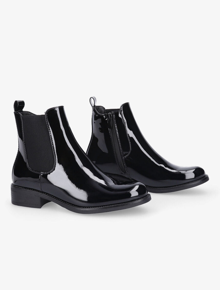 Boots style chelsea vernies - Noir - 4