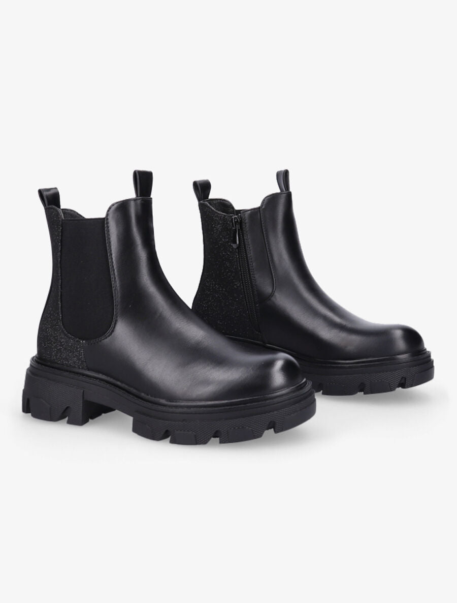 Boots style chelsea à contrefort pailleté - Noir - 4
