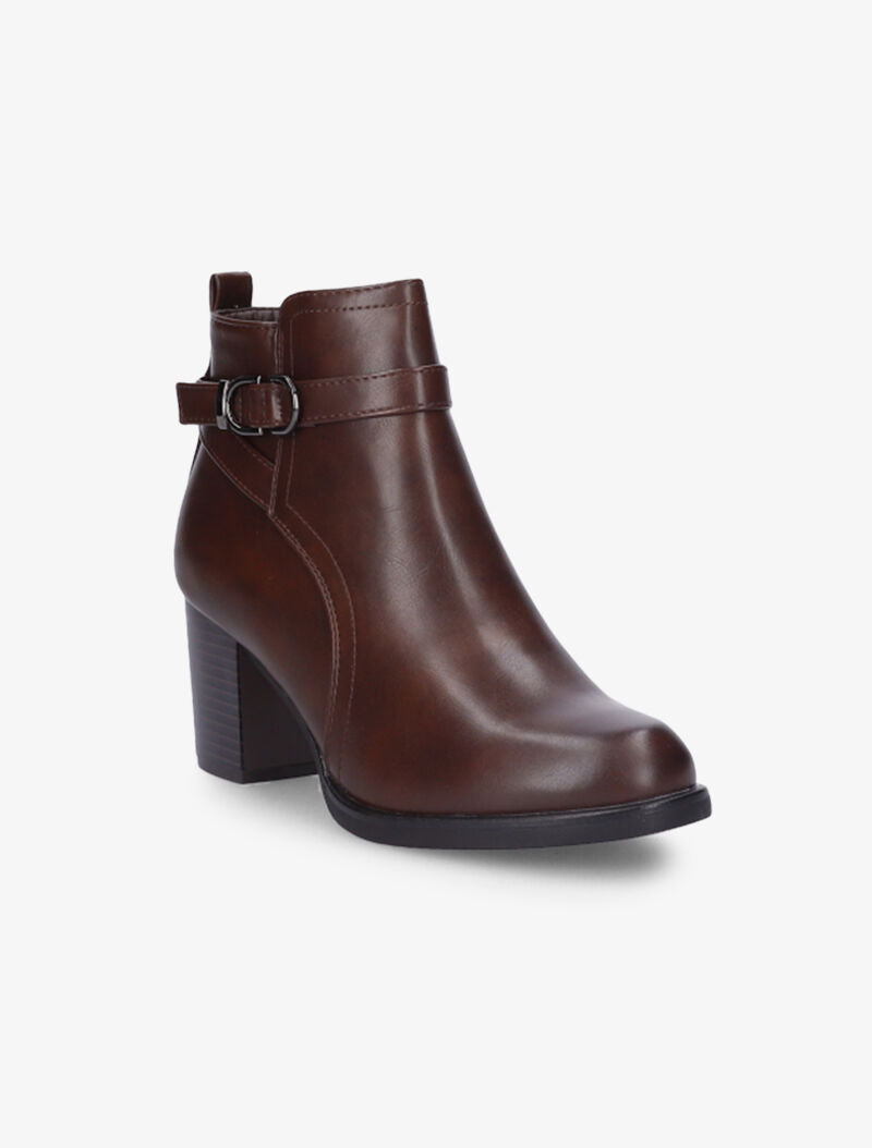 Bottines à bride en tour de cheville - Marron - 3