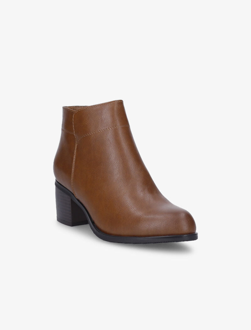 Bottines casual à bouts ronds - Camel - 3