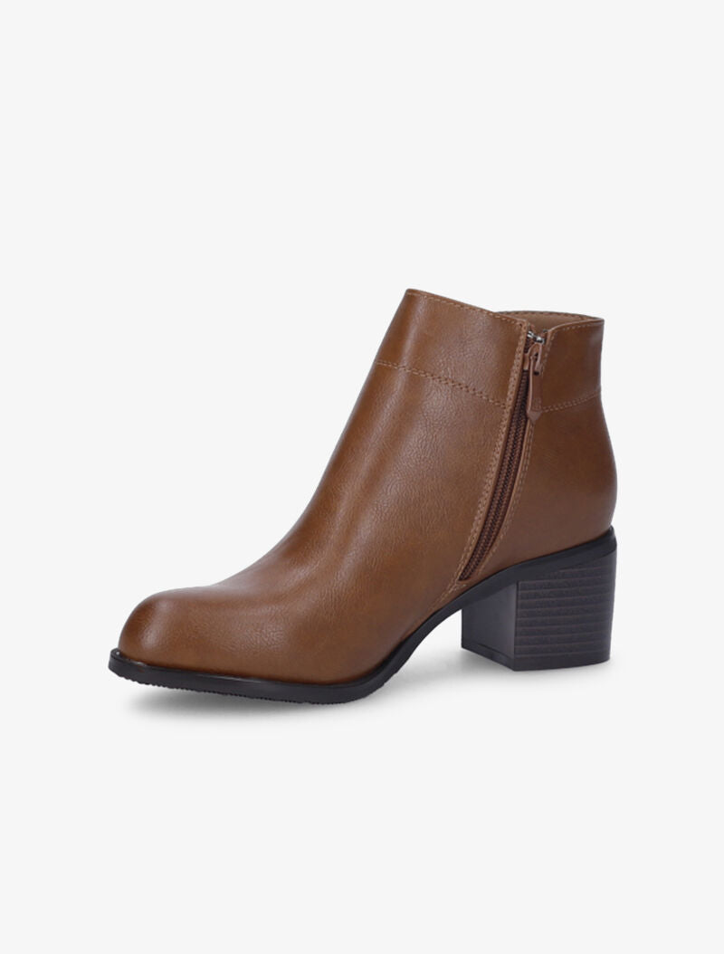 Bottines casual à bouts ronds - Camel - 4