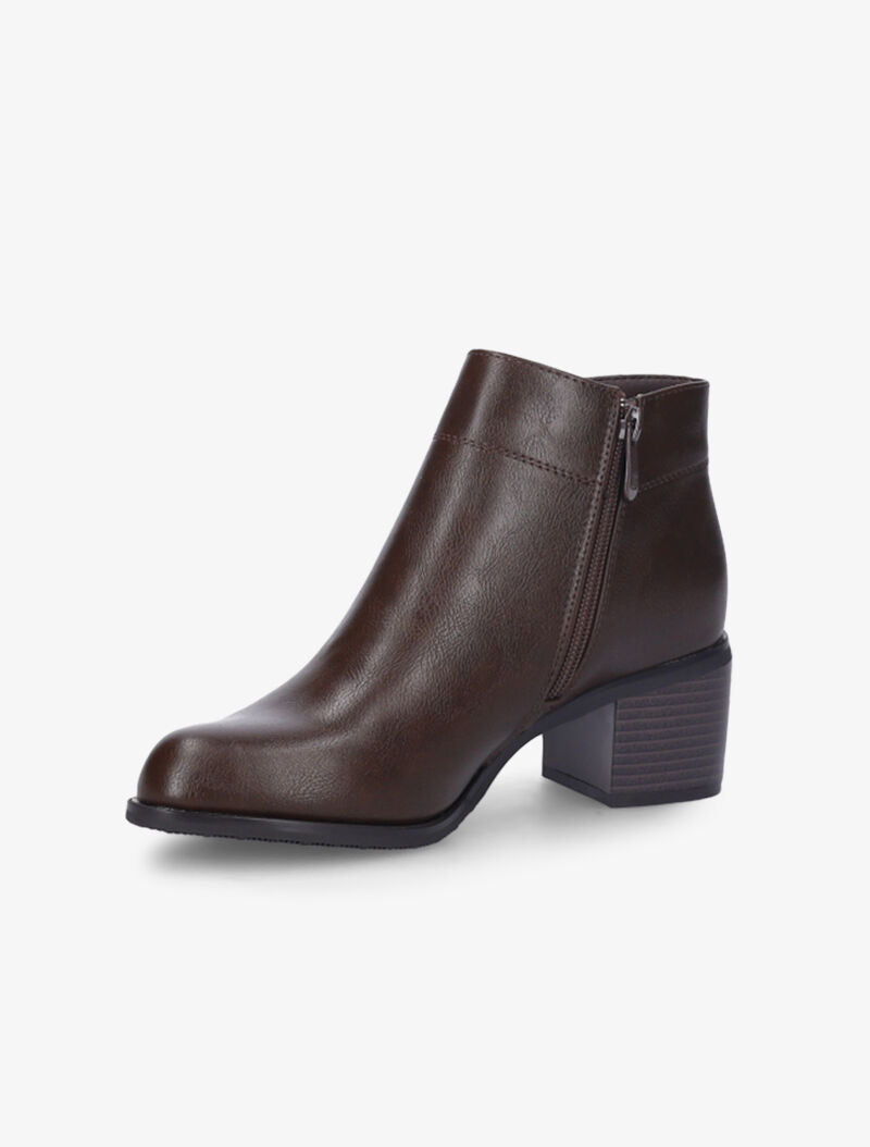 Bottines casual à bouts ronds - Marron - 4