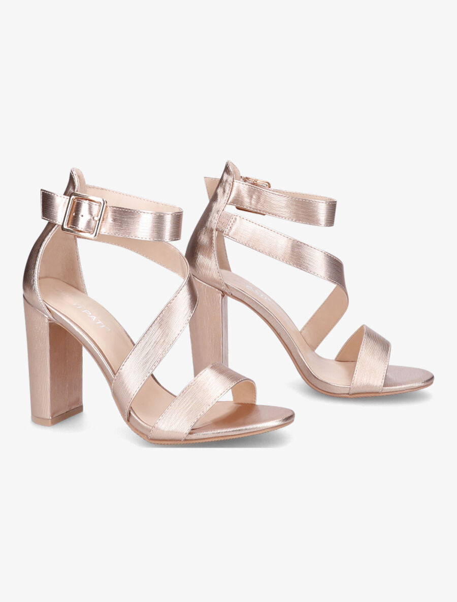 Sandales à talons et brides - Rose gold - 4