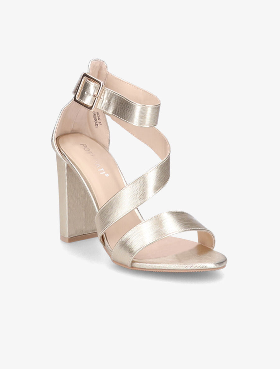 Sandales à talons et brides - Or - 2