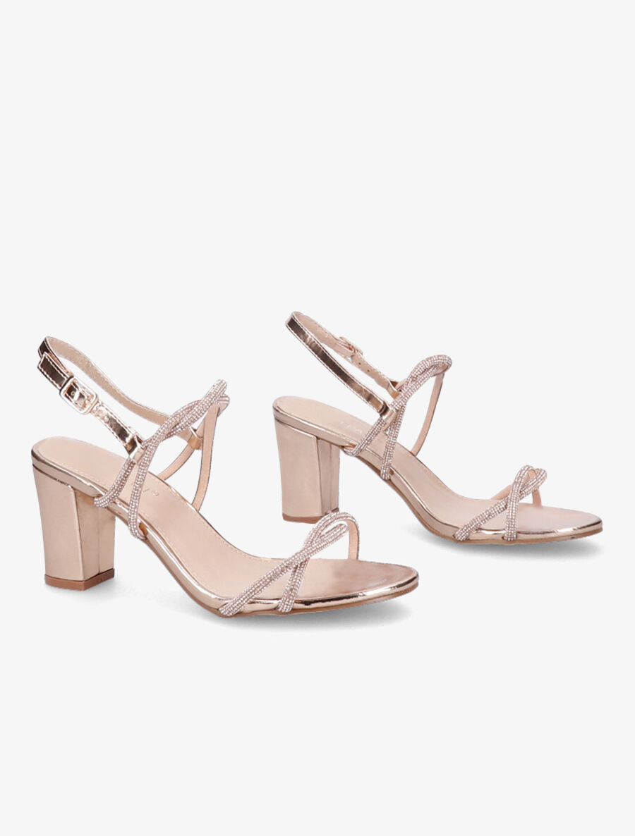 Sandales à talons et strass - Rose gold - 4