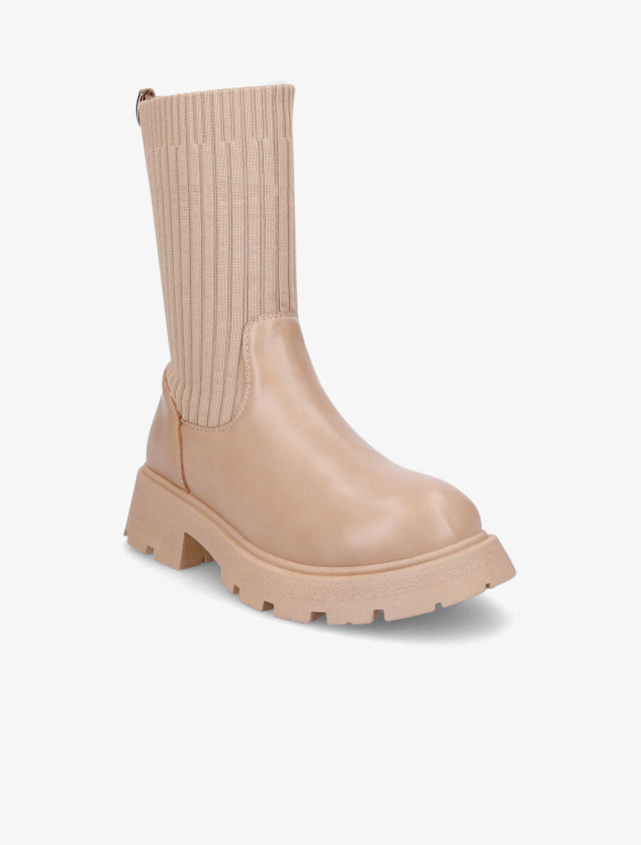 Bottines style chaussettes - Taupe - 2