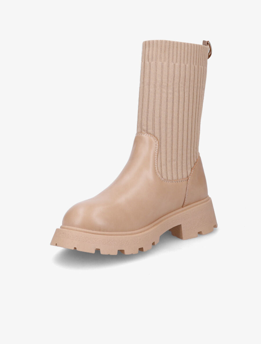 Bottines style chaussettes - Taupe - 3