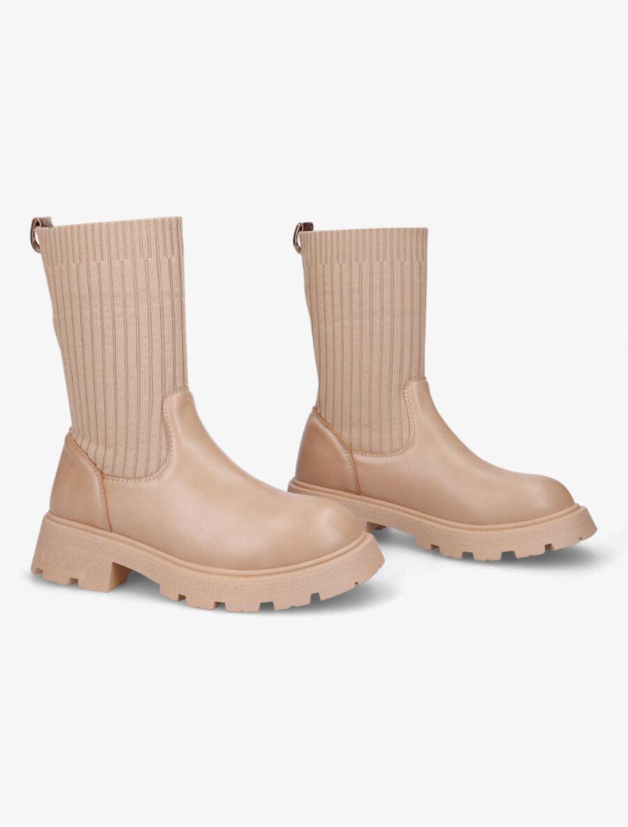 Bottines style chaussettes - Taupe - 4