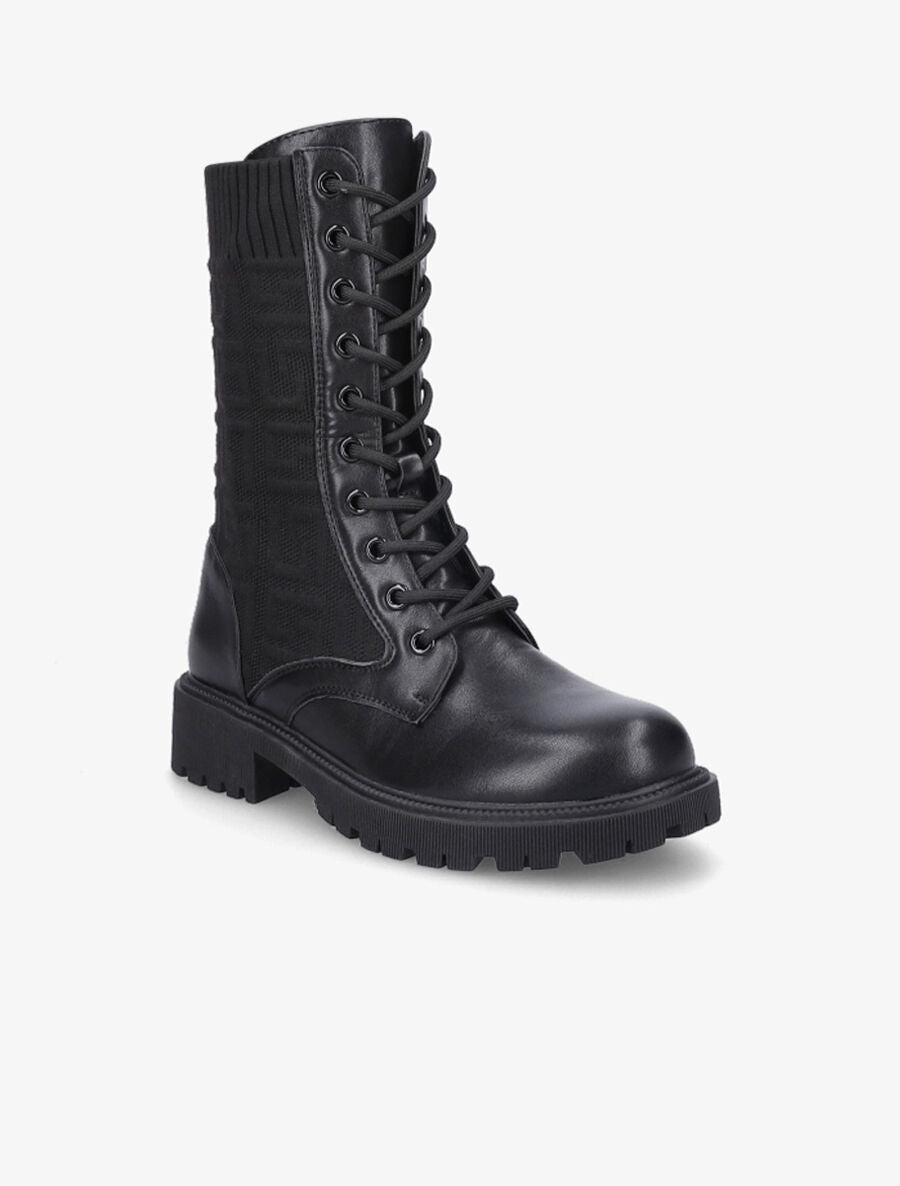 Bottines style chaussettes à motif grec - Noir - 2