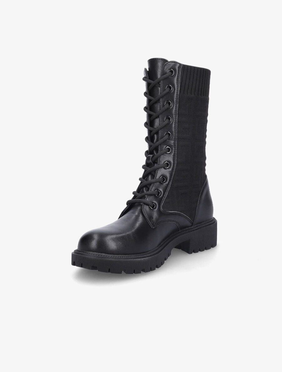 Bottines style chaussettes à motif grec - Noir - 3
