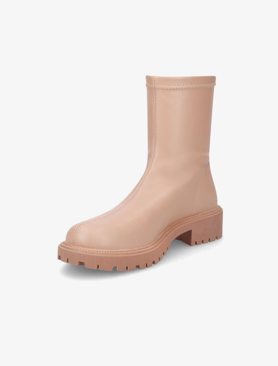 Bottines souples en simili - Beige foncé - 3