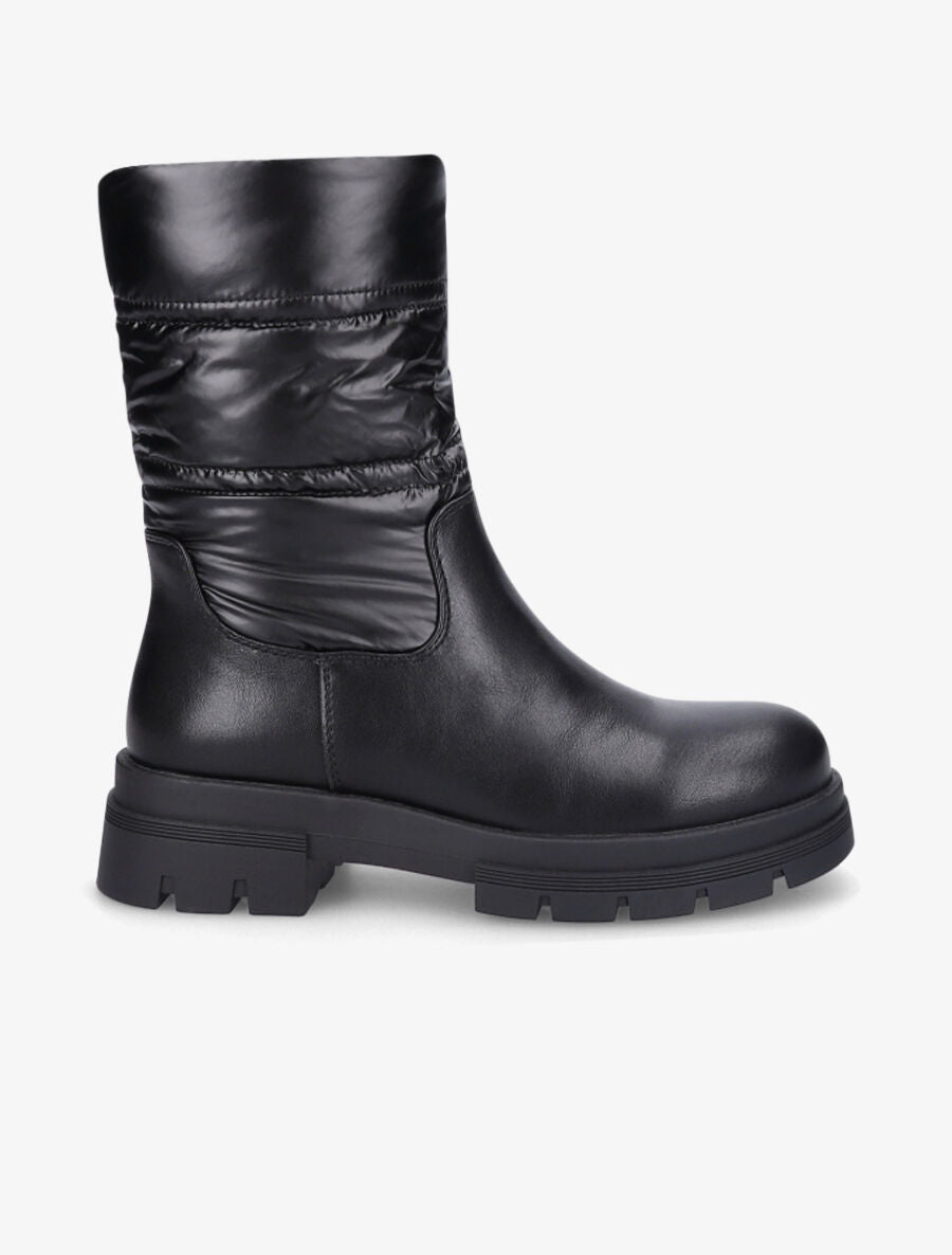 Bottines bi-matière matelassées - Noir - 1