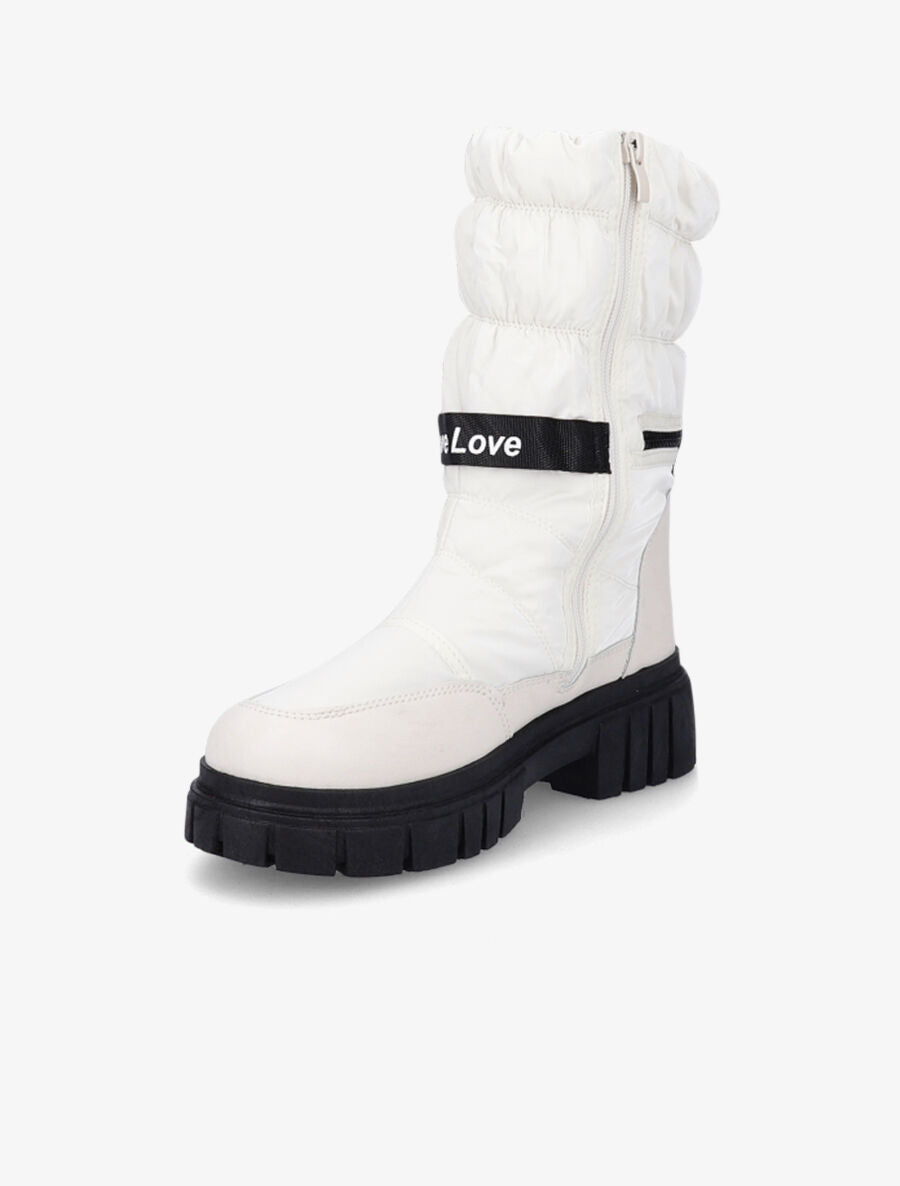 Boots matelassées à zip - Crème - 3
