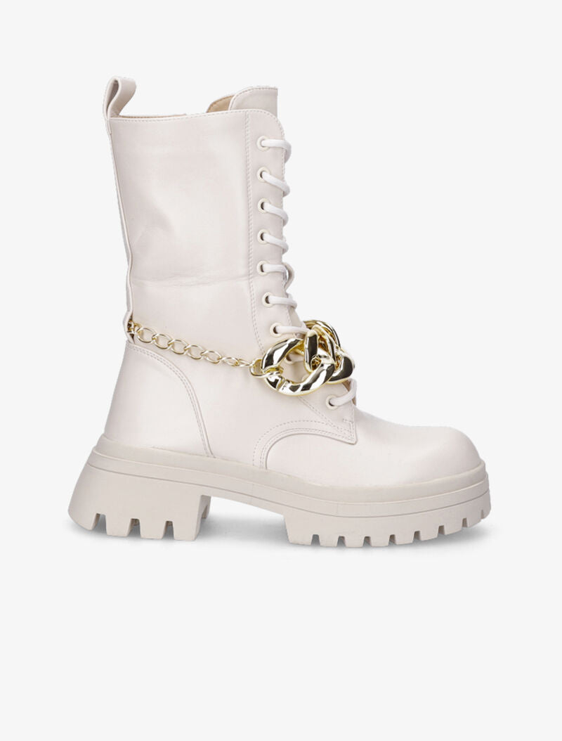 Boots montantes à chaîne - Beige clair - 2