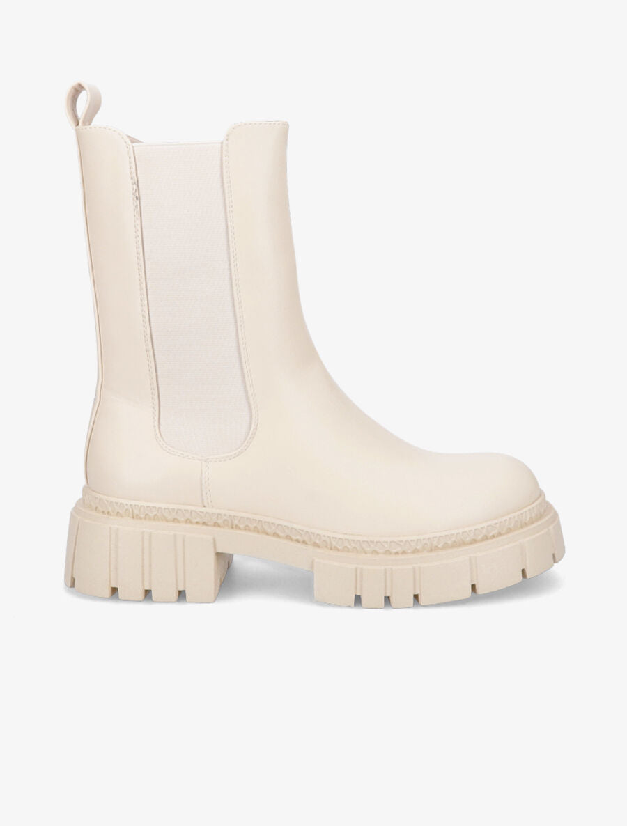 Boots montantes élastiquées - Beige - 5