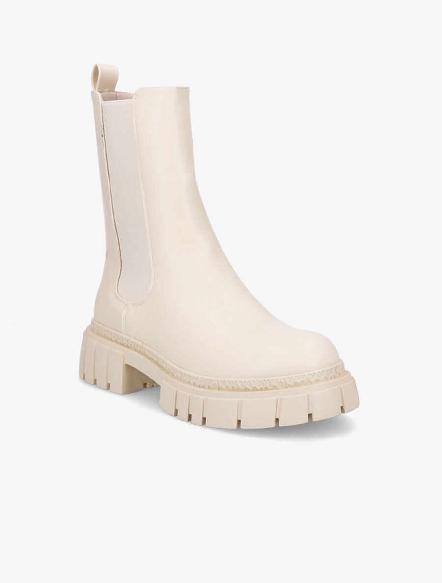 Boots montantes élastiquées - Beige - 2