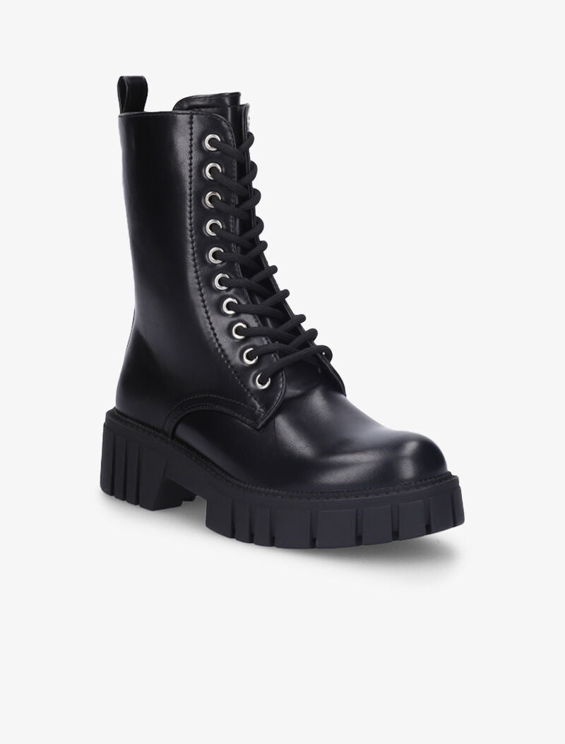 Boots montantes basiques à lacets - Noir - 3