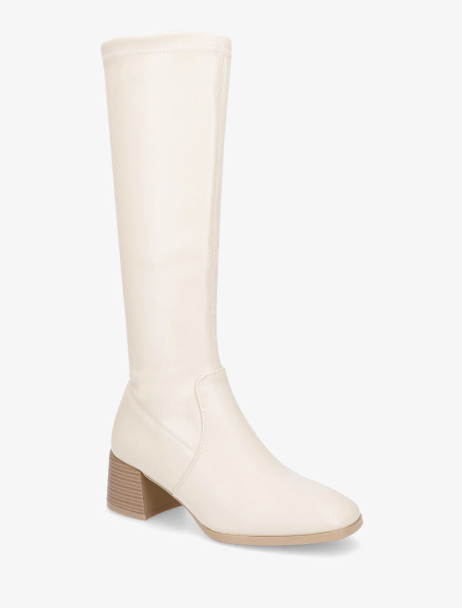 Bottes classiques en simili - Beige - 2