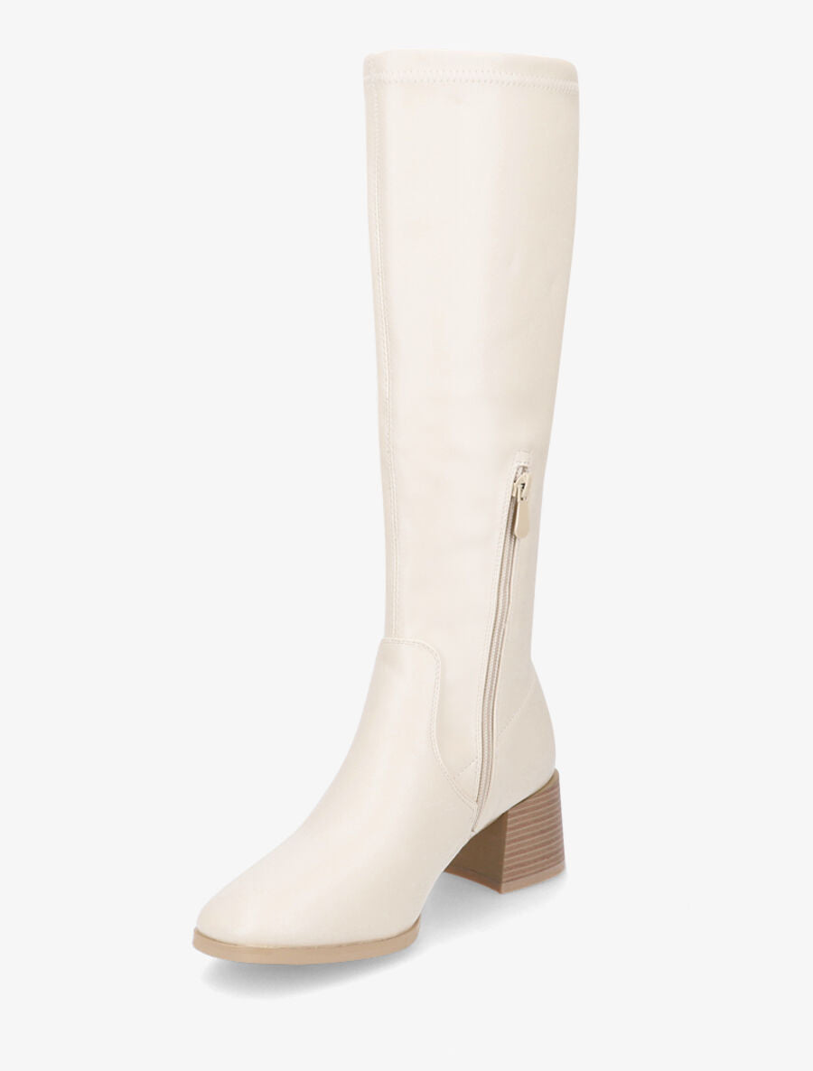 Bottes classiques en simili - Beige - 3