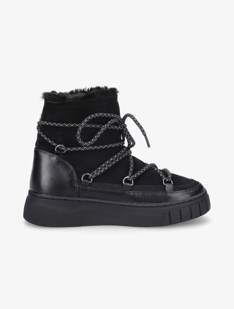 Bottines bi-matière fourrées - Noir - 1