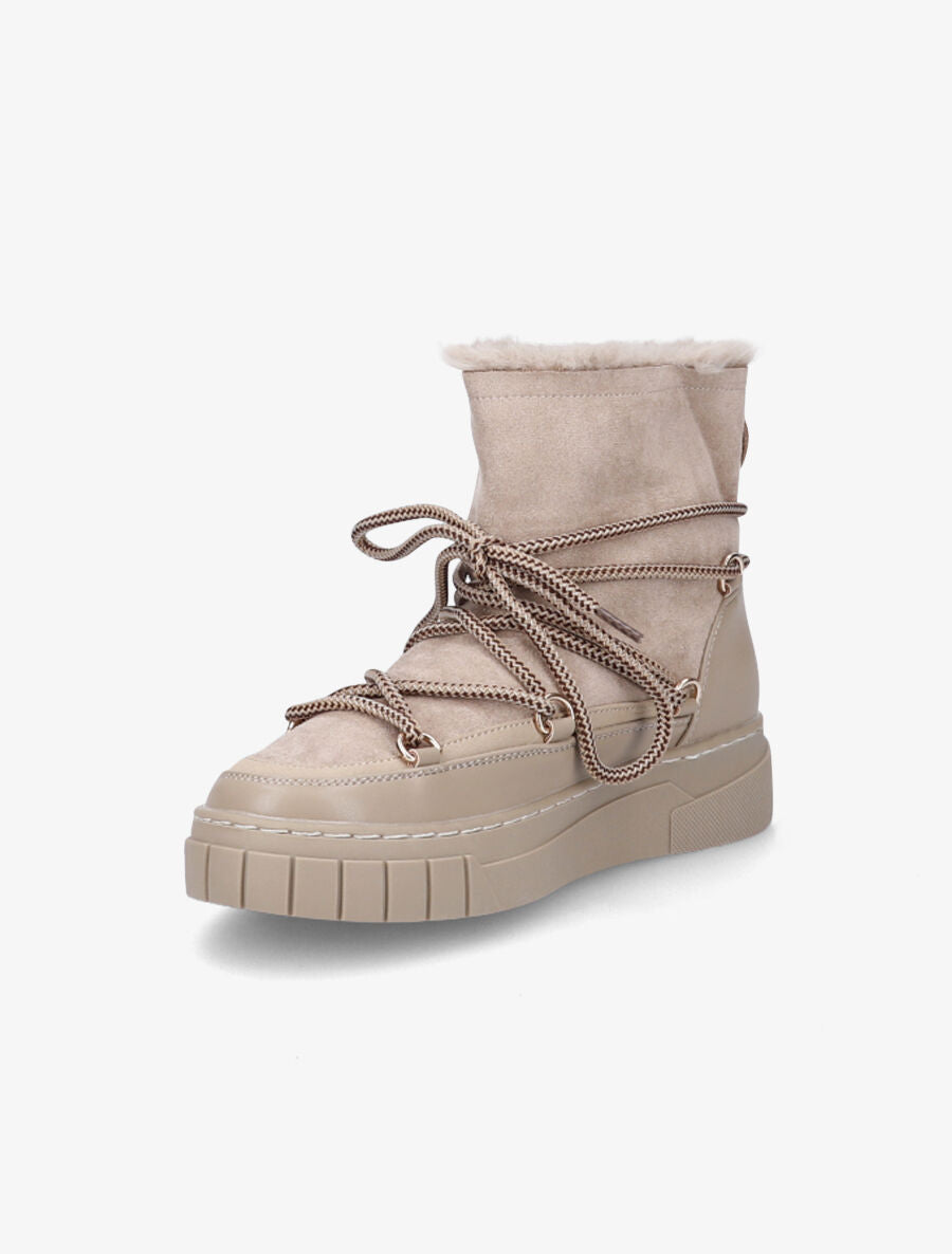 Bottines bi-matière fourrées - Taupe - 3