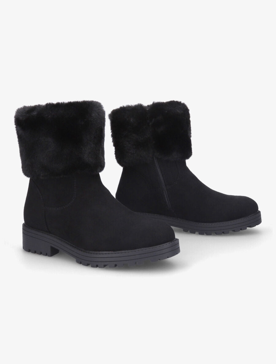 Boots à fourrure synthétique - Noir - 4