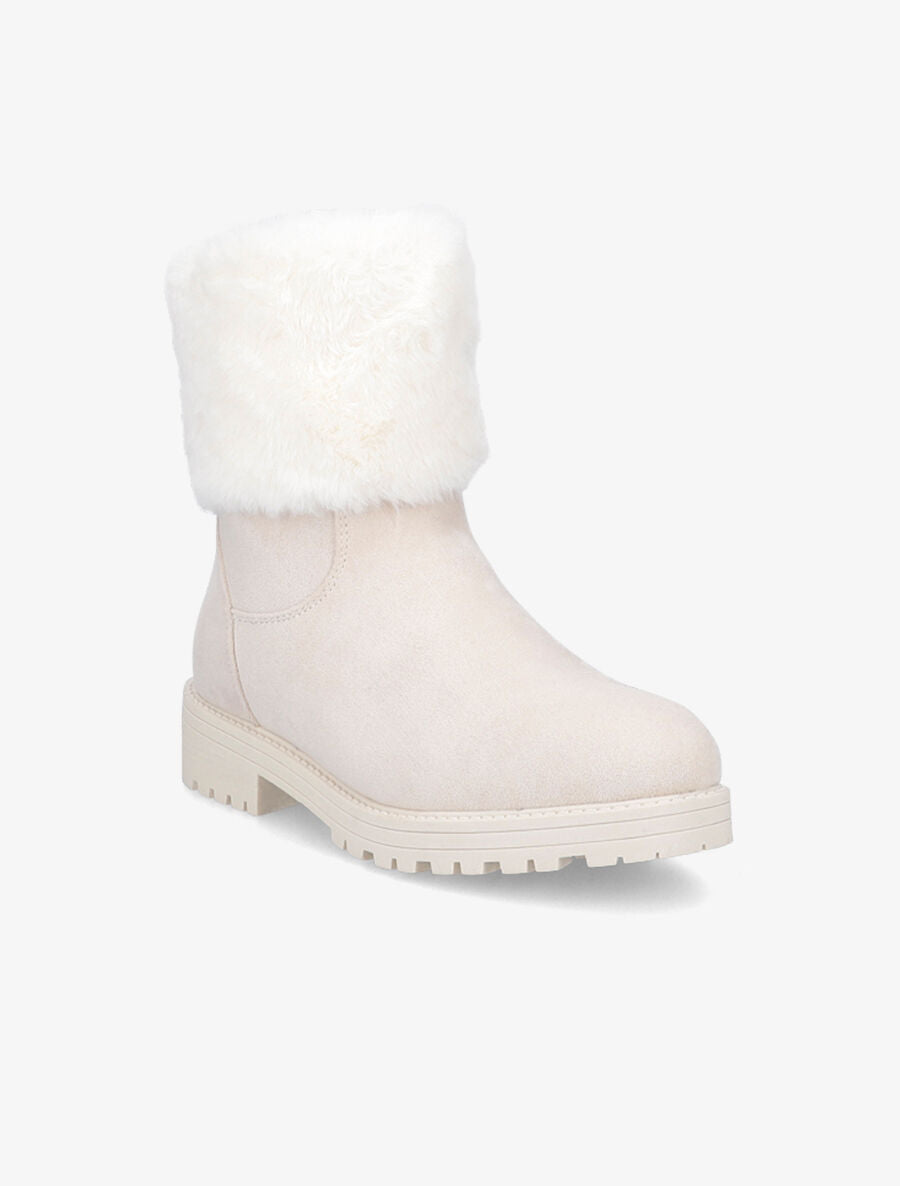 Boots à fourrure synthétique - Beige - 2