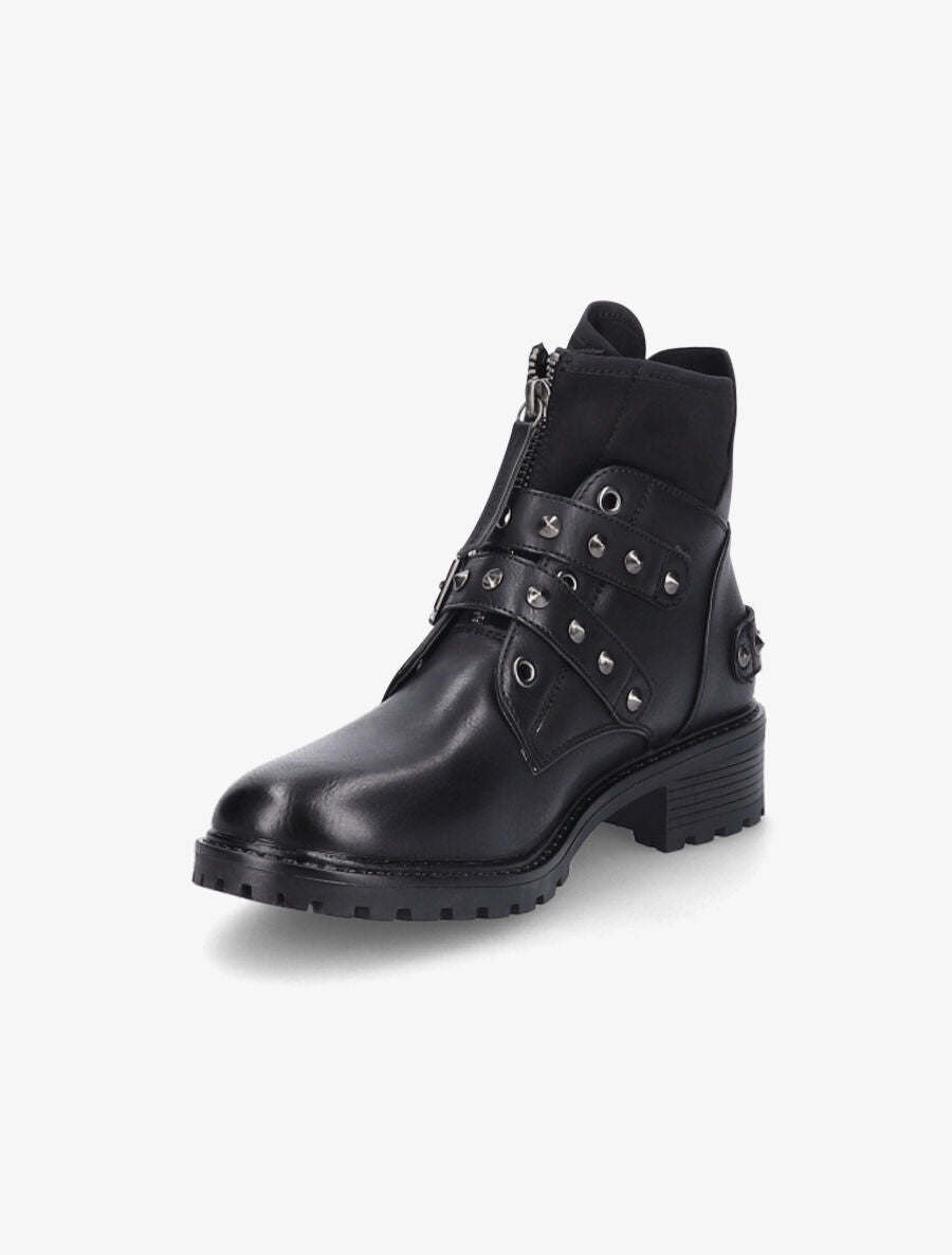 Bottines patinées à sangles - Noir - 3