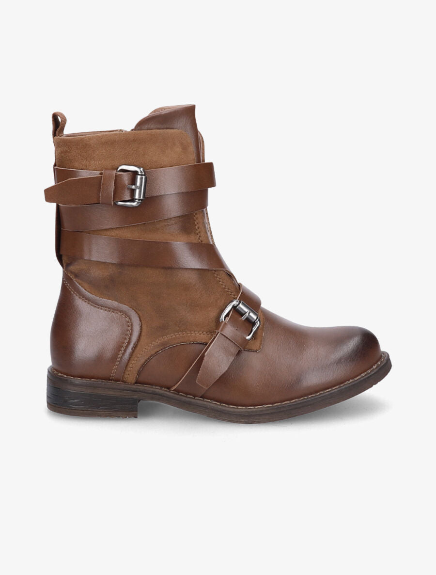 Bottines montantes à sangles - Camel - 5