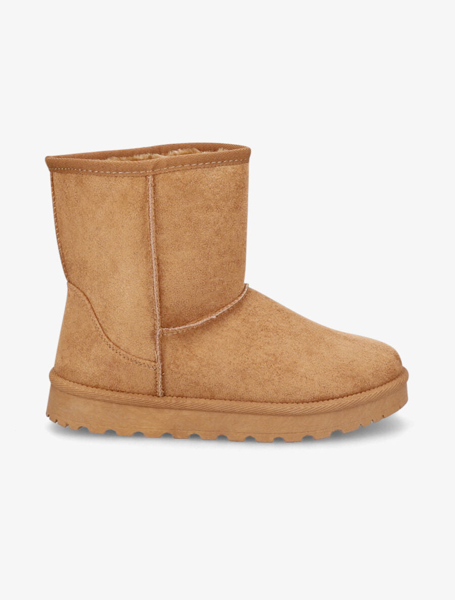 Boots fourrées en suédine - Camel - 1