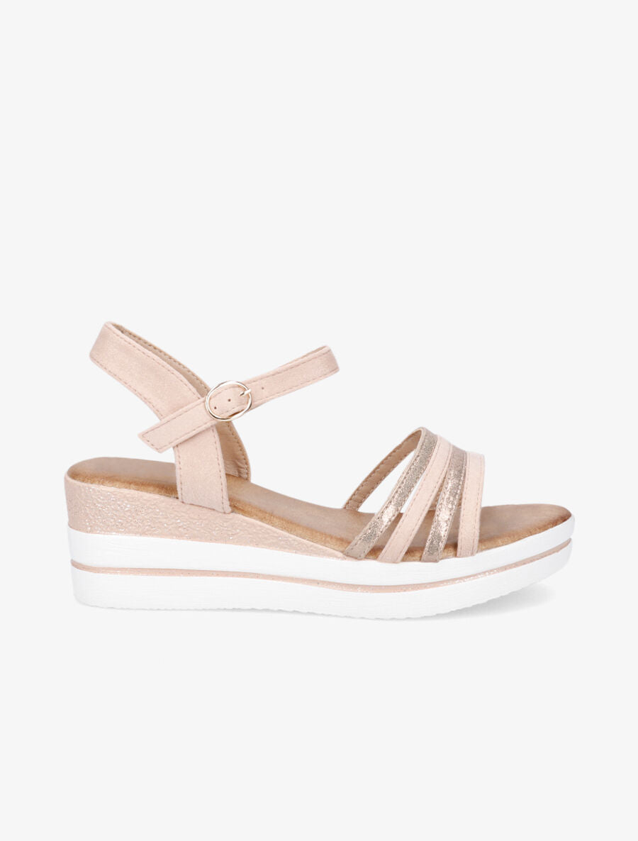 Sandales compensées à semelle irisées - Rose gold - 1