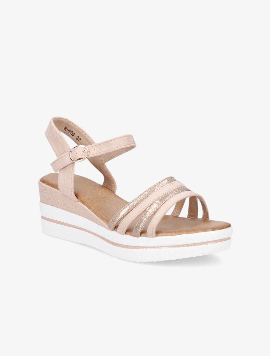 Sandales compensées à semelle irisées - Rose gold - 2