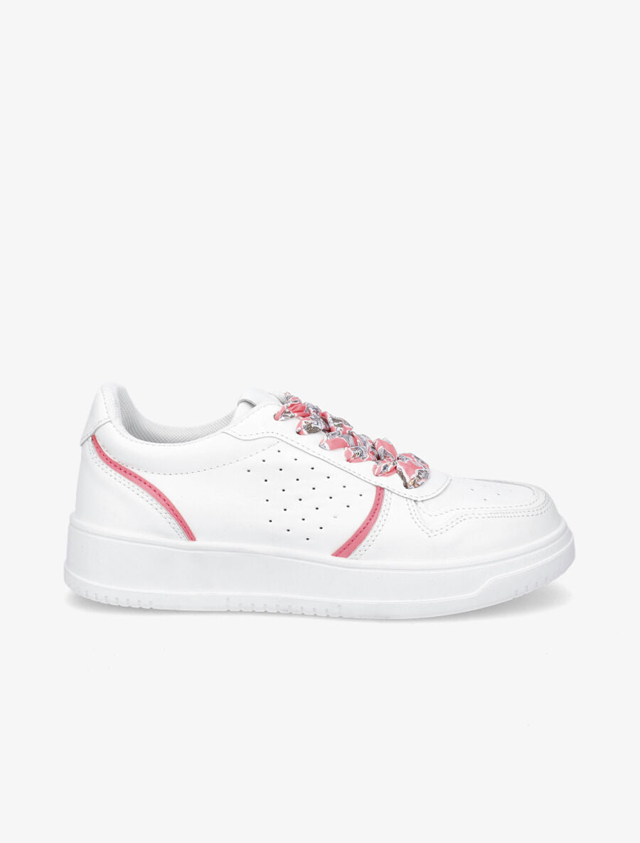 Sneakers à lacets imprimé interchangeables - Rose - 5