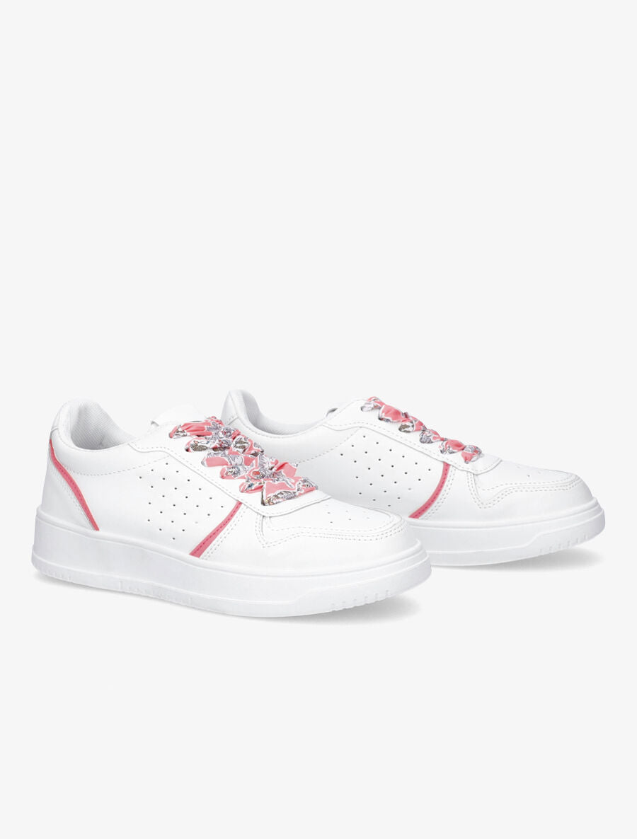 Sneakers à lacets imprimé interchangeables - Rose - 4