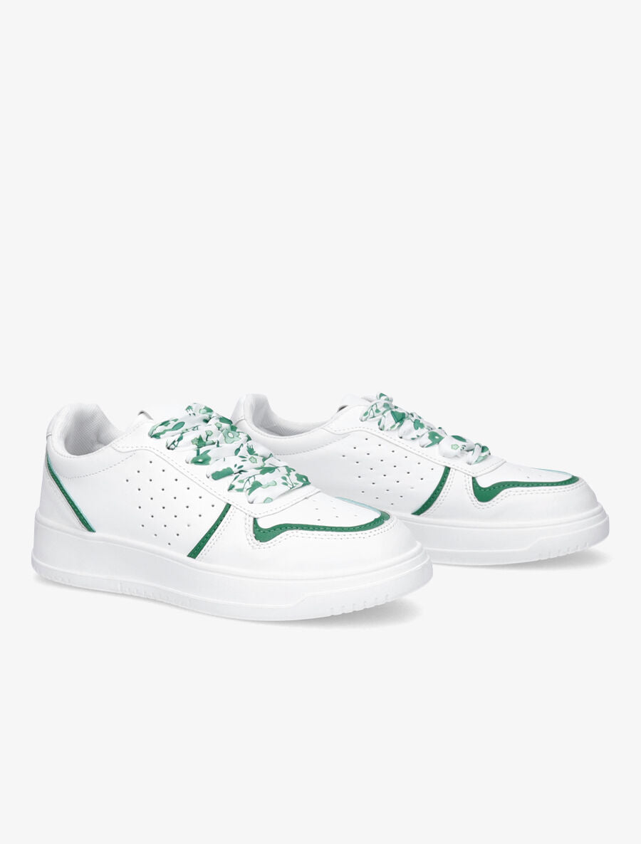 Sneakers à lacets imprimé interchangeables - Vert - 4