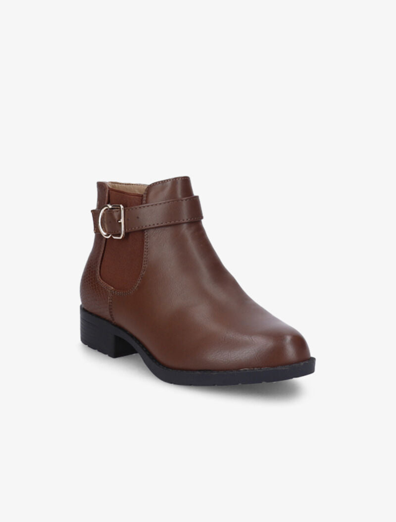 Bottines à contrefort effet écailles - Marron - 3