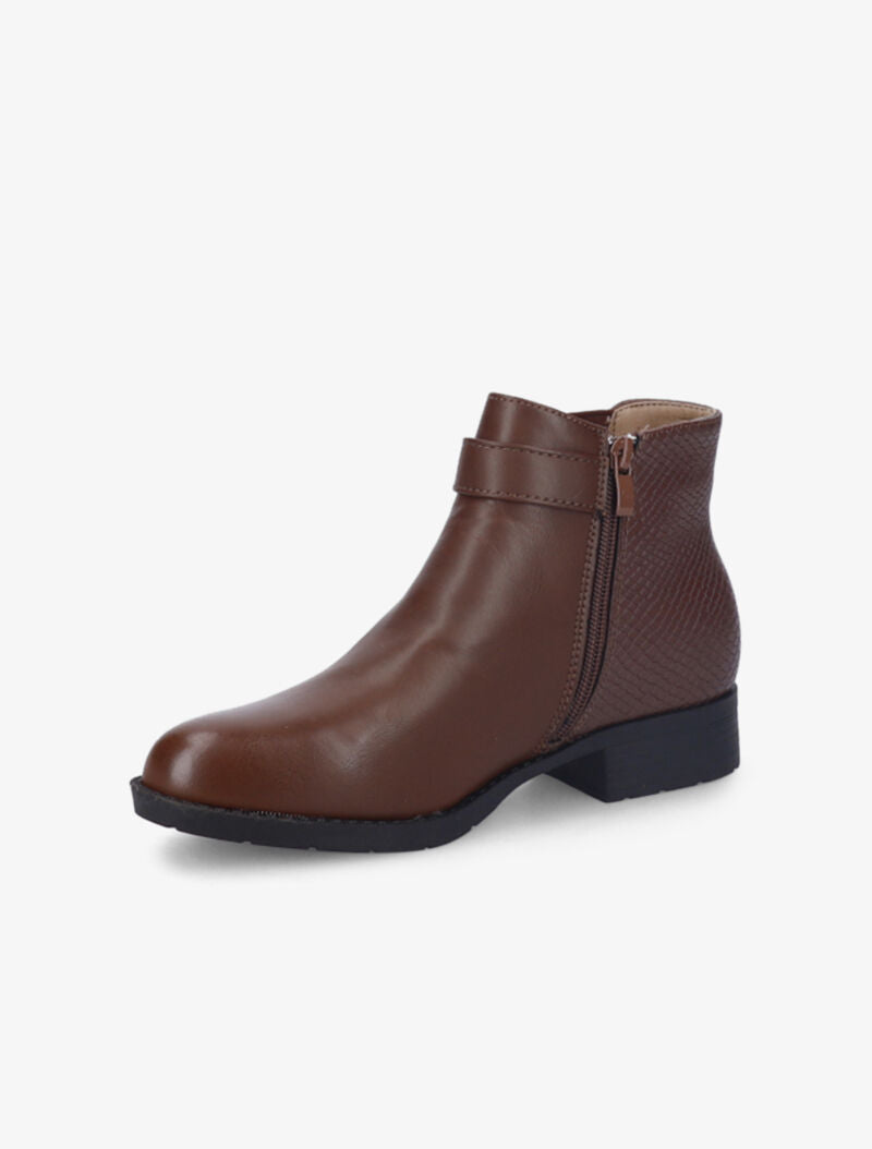 Bottines à contrefort effet écailles - Marron - 4