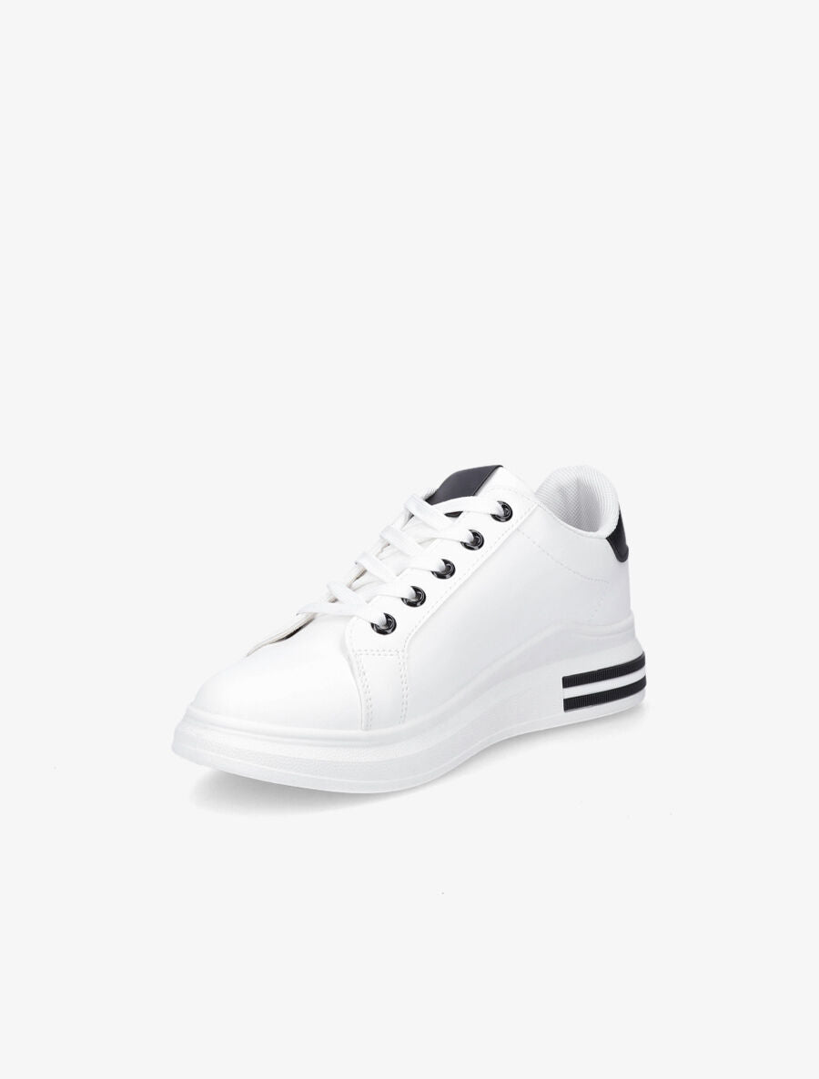 Baskets classiques en simili - Noir/blanc - 3